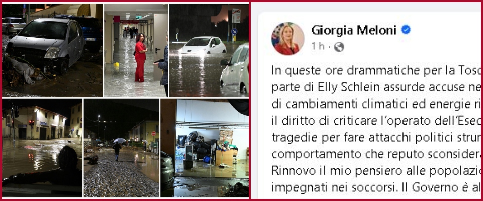 Maltempo, Meloni a Schlein: “Le tragedie non si strumentalizzano”. Ok allo stato di emergenza