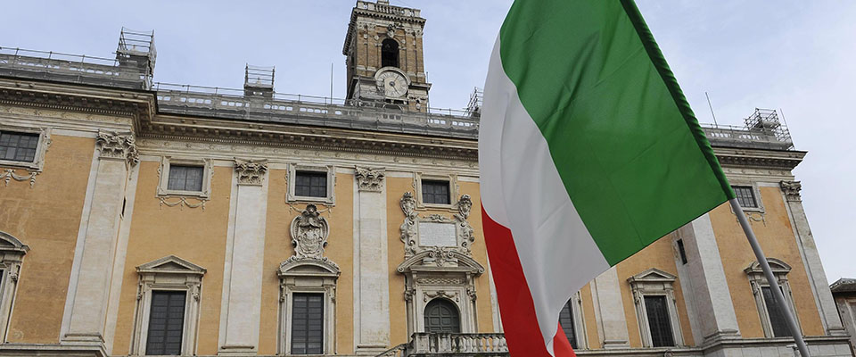 Un momento della celebrazione di ”La storia più bella”, nell’ambito dei festeggiamenti per il 70/o anniversario della Liberazione, in Piazza del Campidoglio, Roma, 25 aprile 2015. ANSA/ GIORGIO ONORATI