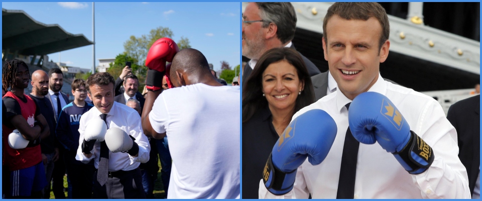 Macron come Rocky, le foto coi guantoni da boxe scatenano i social: un ...