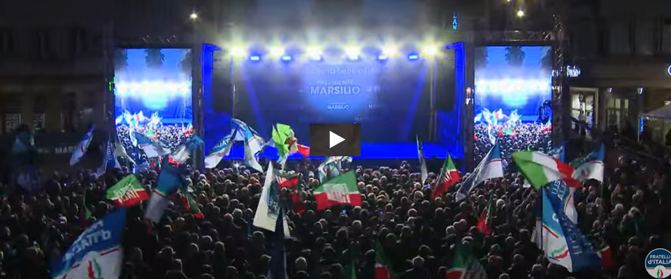 Abruzzo: Meloni, Salvini e Tajani sul palco per Marsilio. Segui qui la diretta del comizio finale