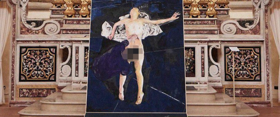 Bufera sulla mostra in una Chiesa di Carpi, Pro vita chiede al vescovo il ritiro del quadro blasfemo