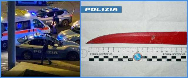 poliziotto accoltellato