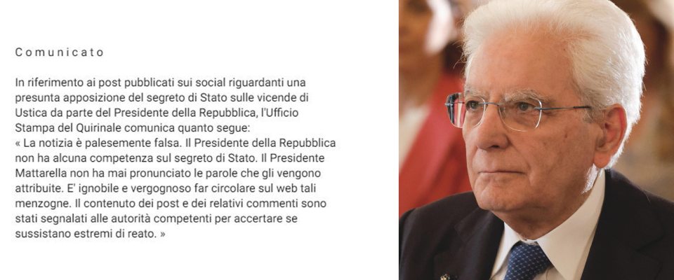 Ustica, un post social tira in ballo il presidente Mattarella. Il Quirinale: “Vergognose menzogne”
