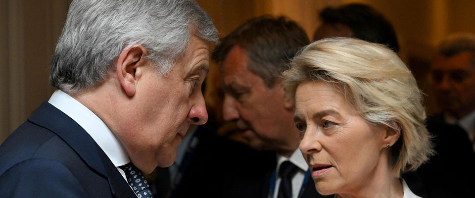 Tajani: “Sosterremo von der Leyen, ma senza Verdi: spero che trovi un accordo con Meloni”