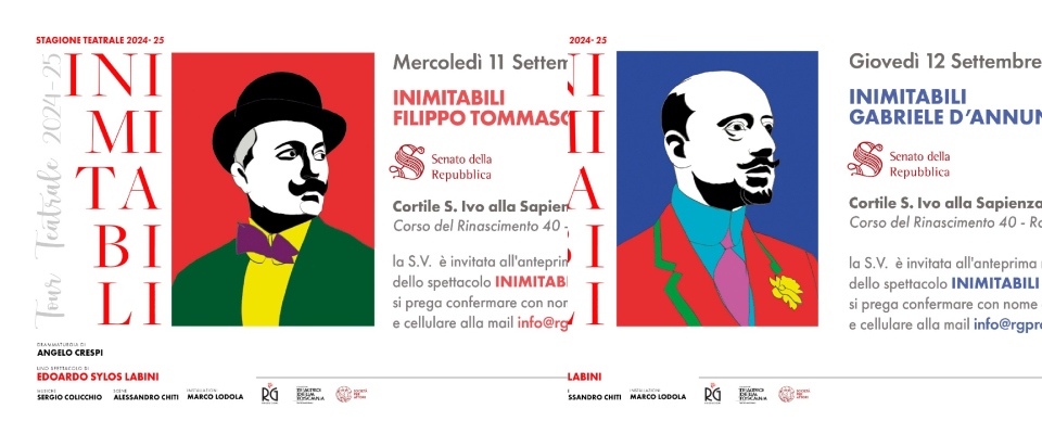 Marinetti e d’Annunzio, inizia la maratona teatrale di Sylos Labini con gli “Inimitabili”: due serate speciali