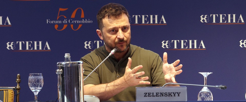 Zelensky a Cernobbio: “L’Italia sta facendo di tutto per la pace. Ci aiuterà anche nella ricostruzione”