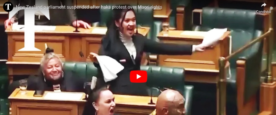 Nuova Zelanda, Haka in Parlamento dei Maori contro la modifica del Trattato con la Corona britannica (video)