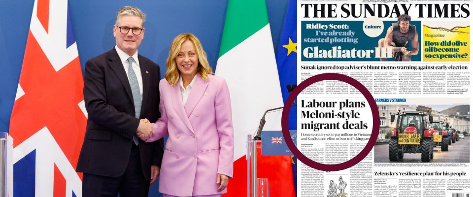 Il Sunday Times celebra il “Meloni style”: per il governo laburista è un modello sull’immigrazione