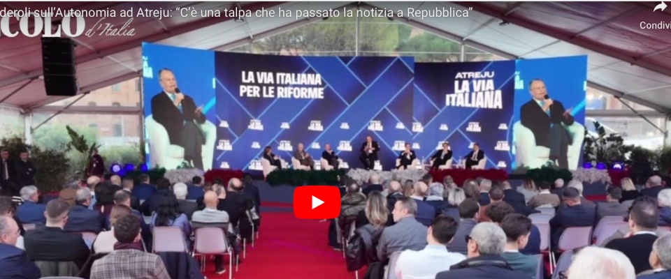 Atreju, Calderoli e il “giallo” sull’autonomia: “Una talpa ha spifferato l’ordinanza della cassazione” (video)