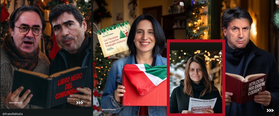 Quattro regali alternativi a Schlein e compagni: i doni di Natale di FdI social sono tutti da ridere