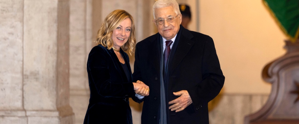 Meloni riceve Abu Mazen: “Impegno massimo per Gaza, Palestina e Israele devono coesistere”