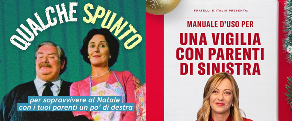 Natale, il Pd lancia i consigli per “sopravvivere” ai parenti di destra. Ma FdI asfalta così i gli zii “compagni”…