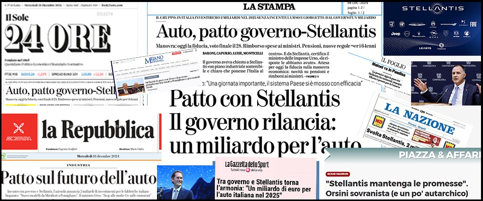 E infine uscimmo a riveder Stellantis. La svolta “sovranista” ottenuta dal governo piace a tutti…