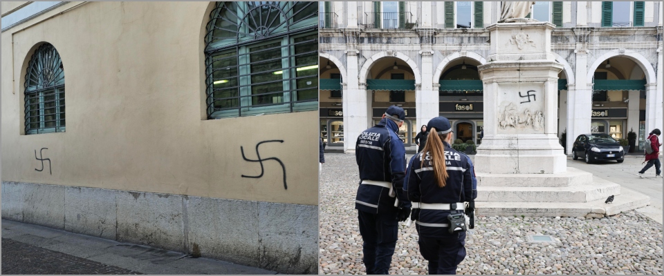 Svastiche a Brescia, la Digos smonta la sinistra “resistente” che evoca fantasmi neri: solo vandali che hanno alzato il gomito