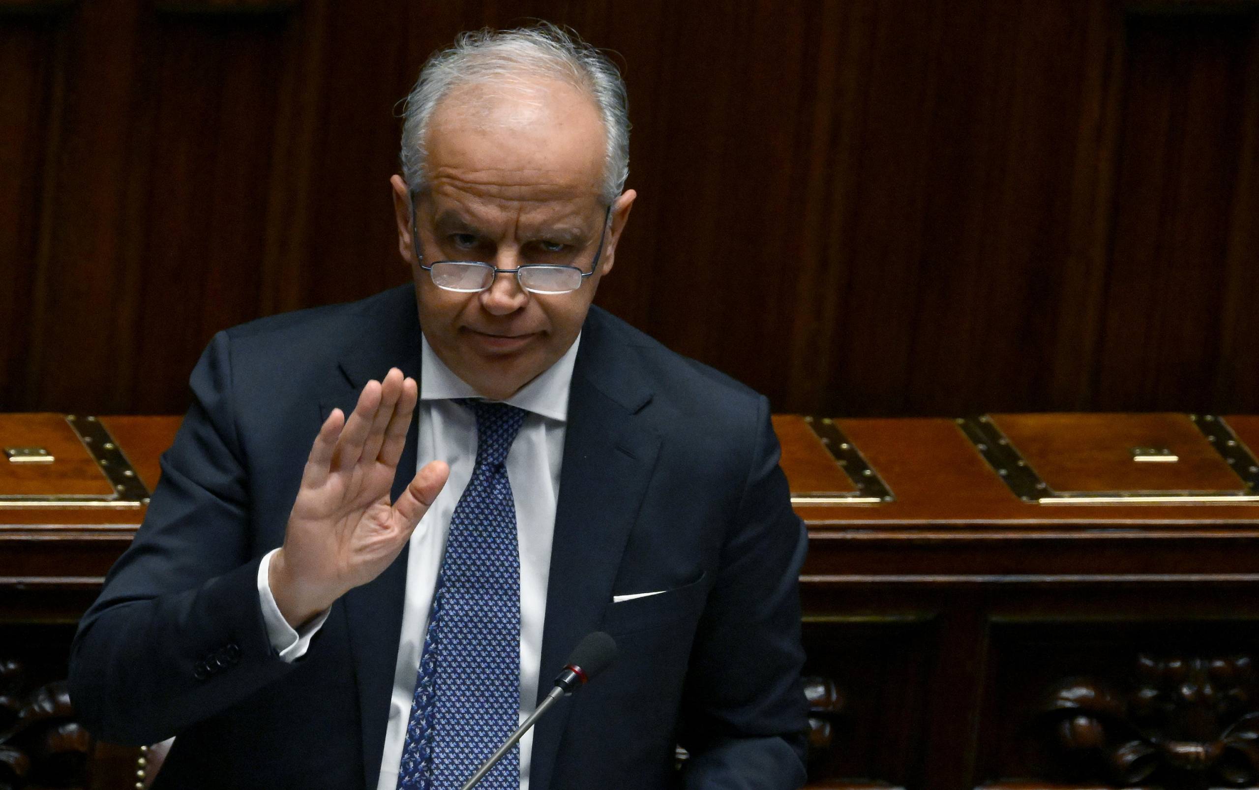 Il ministro dell’Interno, Matteo Piantedosi, durante il question time alla Camera, Roma, 15 gennaio 2025.  ANSA/ETTORE FERRARI