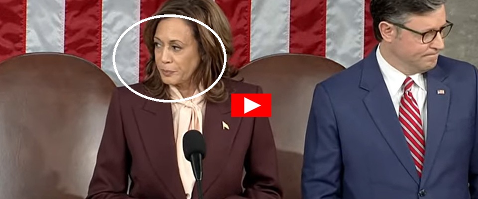 Trump proclamato presidente Usa da Kamala Harris, che stavolta non ride e sembra molto triste… (video)