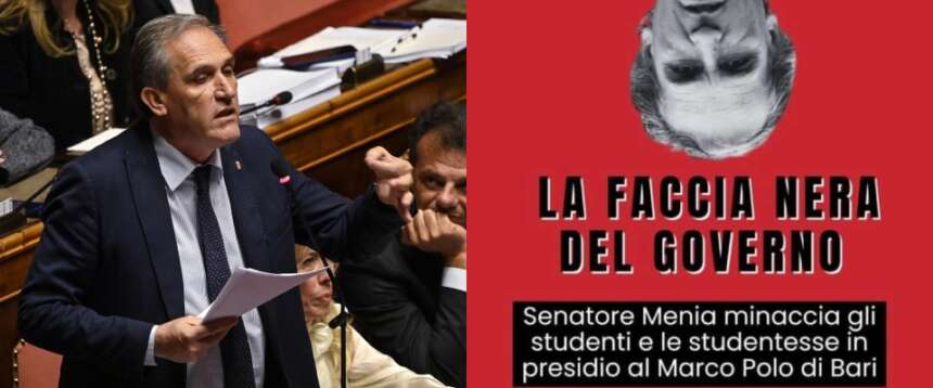 Foto a testa in giù e slogan antifascisti: i “collettivi” baresi contro il convegno sulle foibe, Menia li zittisce