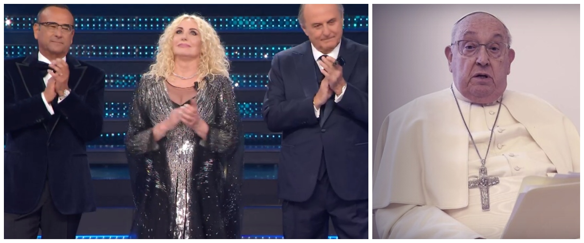 Sanremo, è il festival delle emozioni: videomessaggio a sorpresa di Papa Francesco